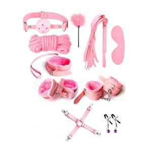 Pink Plush SM bondage kit - 7 delni