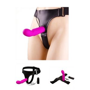 Strap on & dildo pink vibrator