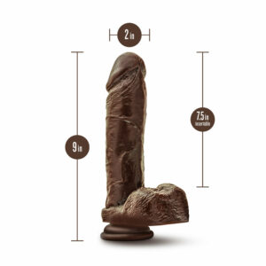 Dr Skin Posable dildo plus 9 thick with balls chocholate