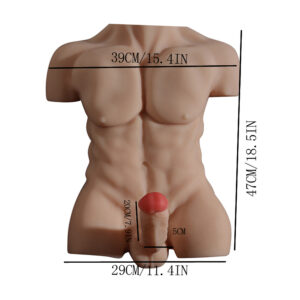 Dimenzije moški torzo masturbator z 20 cm dildom