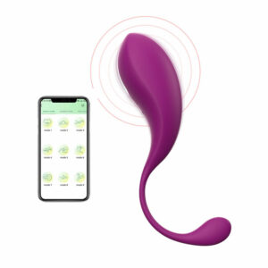Vibracijski jajček z aplikacijo vijoličen