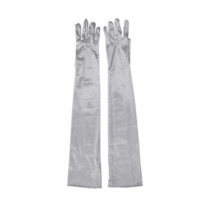 Dolge rokavice iz sijočega wetlooka srebrne