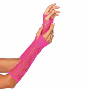 Brezprstne mrežaste rokavice neon pink