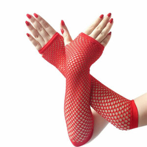 Brezprstne mrežaste rokavice rdeče
