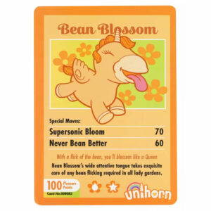 Unihorn Bean Bossom lay on vibrator