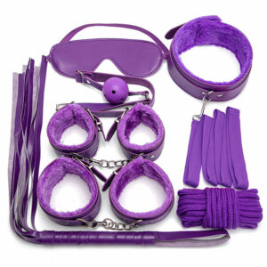 7 delni BDSM komplet Lichee vijoličen