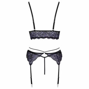 Črno vijoličen komplet ženskega perila iz čipke Cottelli lingerie