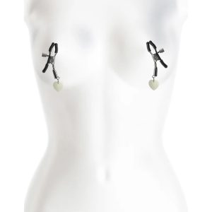 Lolita-erotic-shop-Bound-Nipple-clamps-G3-heart-pendant-grey-3 Sponke za bradavice G3 Bound sive