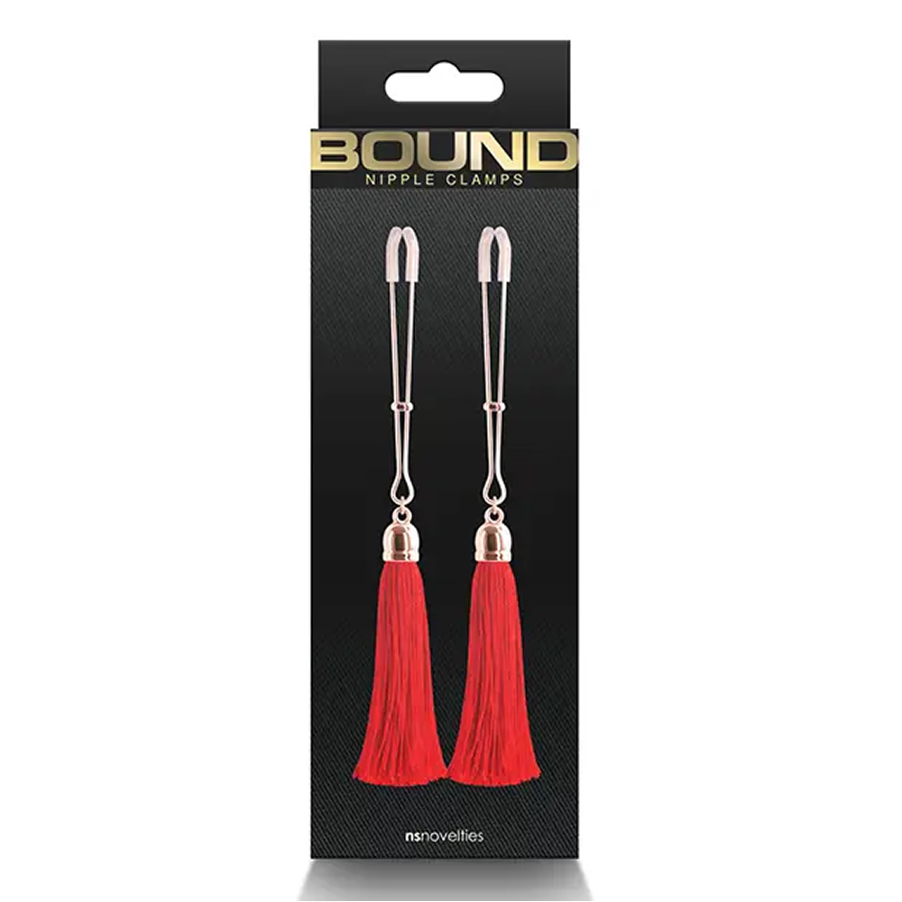 Lolita-erotic-shop-Bound-Nipple-clamps-T1-red-3 Sponke za bradavice T1 rdeč obesek