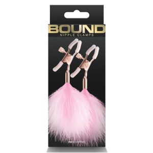 Lolita-erotic-shop-Bound-Nipple-clamps-roza--perjem-F1-3 Sponke za bradavice F1 Bound roza perje