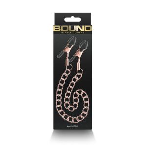 Lolita-erotic-shop-Bound-Nipple-clamps-with-chain-DC2-rose-gold-3 Sponke za bradavice z verižico DC2 rose gold