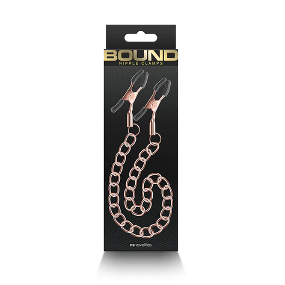 Lolita-erotic-shop-Bound-Nipple-clamps-with-chain-DC2-rose-gold-3 Sponke za bradavice z verižico DC2 rose gold